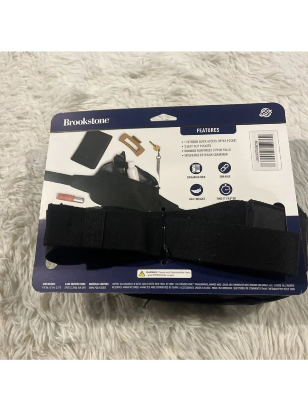 Brookstone Travel Waistpack fannypack NEW black converts to sling bag